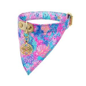 NWT Lilly Pulitzer Dog Collar Bandana Medium/Large Splendor In The Sand